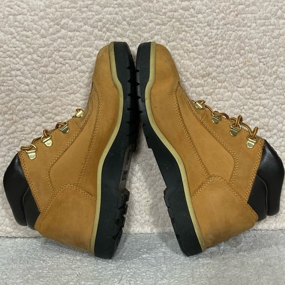 TIMBERLAND Youth 15990 Wheat Nubuck Field Mid Tie Euro Hiker Boots - Sz US 6 - Picture 6 of 12